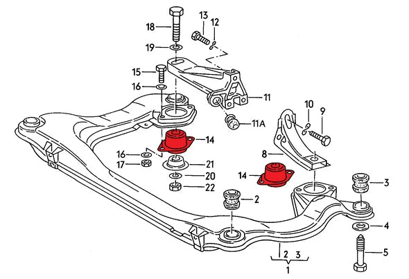 Gearbox mounts for Audi B4 I5 (Street hardness)