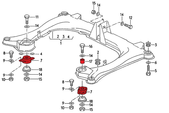 Differential Mounts for Audi Quattro B3/B4